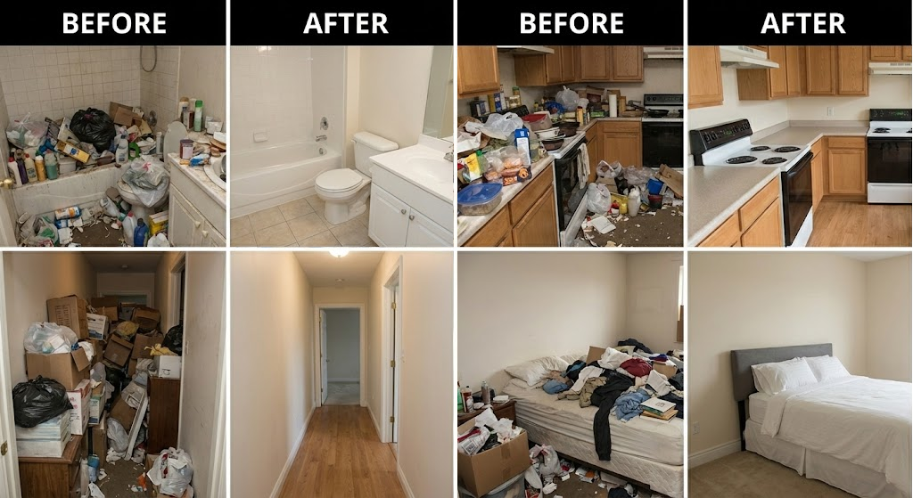 Seattle Hoarding Cleanup Before and After Transformation by Exor Cleanouts
